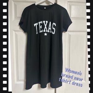 Black T-Shirt Dress with Texas Print